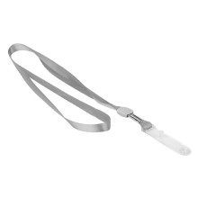 Шнурок для бейджа Deli, зажим на кнопке, длина 48.5 см, серый