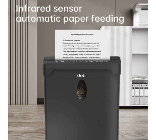 Шредер Deli, 4 уровень секретности,  10 литров