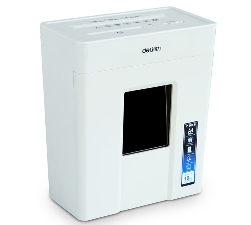 Шредер Deli, 4 уровень секретности (4х25мм), 5 листов, 10 литров