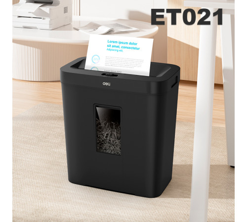 Шредер Deli, 4 уровень секретности (4х25мм), 8 листов, 12 литров