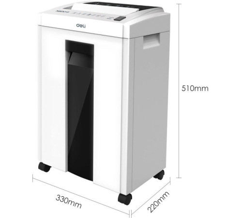 Шредер Deli, 4 уровень секретности (4х25мм), 8 листов, 16 литров