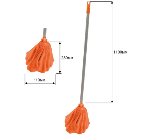 Швабра OfficeClean Professional,  насадка "Юбка" из микрофибры, ручка 110см