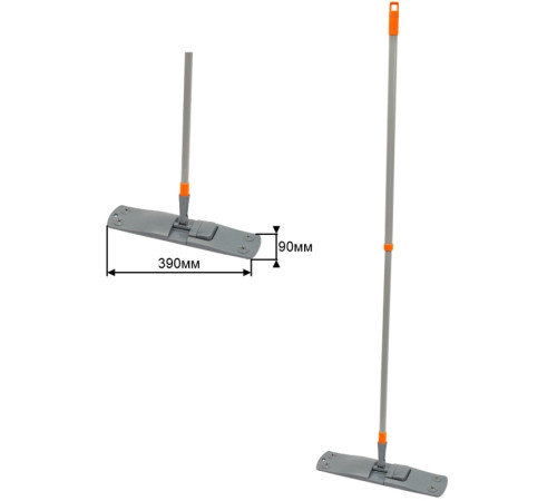 Швабра OfficeClean "Professional", телеск.  ручка 120см, пласт. флаун. 40см, насадка МОП микрофибра 