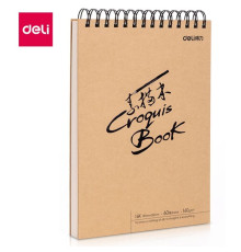 Скетчбук DELI "Croquis", 18,8х26 см, 60 л., 160 г/кв.м., жесткая подложка, на спирали
