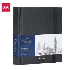 Скетчбук DELI "Finenolo ", 12 х 12 см, 40 л., 160 г/кв.м., черный