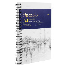 Скетчбук DELI "Finenolo ", А4, 60 л., 160 г/кв.м., жесткая подложка, на боковой спирали