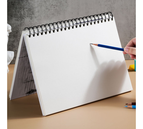 Скетчбук DELI "Finenolo ", А4, 60 л., 160 г/кв.м., жесткая подложка, на боковой спирали