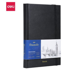 Скетчбук DELI "Finenolo ", А5, 40 л., 160 г/кв.м., черный