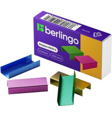Скобы BERLINGO для степлера №24/6, цветные, 1000 шт/кор