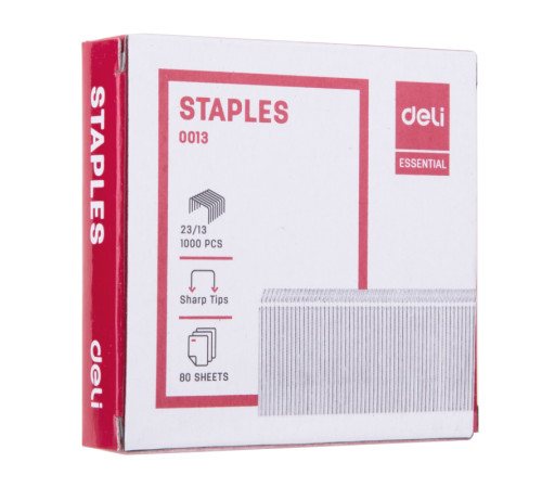 Скобы DELI для степлера №23/13 (70-100 листов) 1000 шт/кор