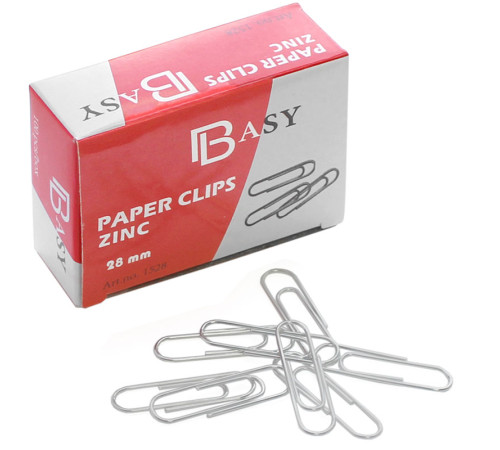 Скрепки BASY 28 мм, оцинкованные, 100 шт/упак