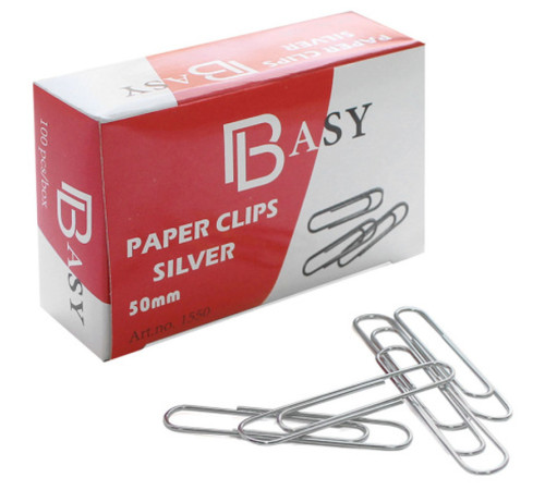 Скрепки BASY 50 мм, оцинкованные, 100 шт/упак