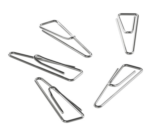 Скрепки BERLINGO 25 мм, никелированные, треугольные, 100 шт/упак