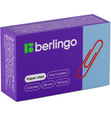 Скрепки BERLINGO 28 мм, цветные, 100 шт/упак