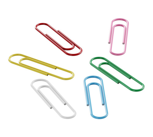 Скрепки BERLINGO 28 мм, цветные, 100 шт/упак