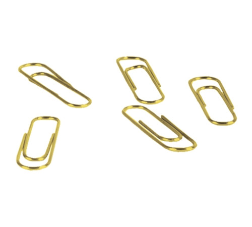 Скрепки BERLINGO 28 мм, золотистые, 100 шт/упак