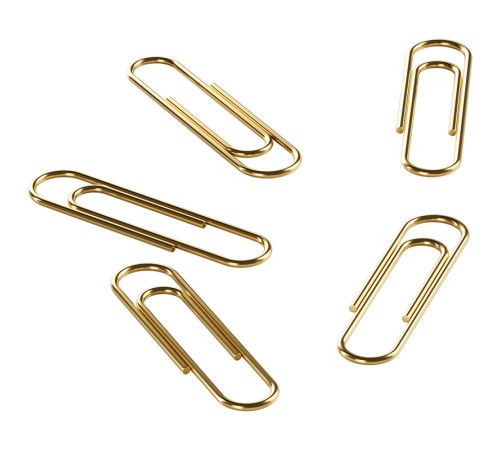 Скрепки BERLINGO 28 мм, золотистые, 100 шт/упак