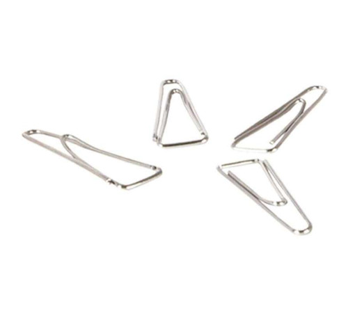 Скрепки BERLINGO 32 мм, никелированные, треугольные, 100 шт/упак