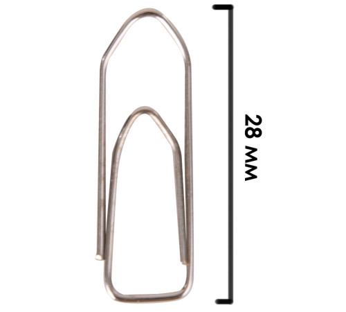 Скрепки DELI 28 мм, никелированные, 100 шт/упак