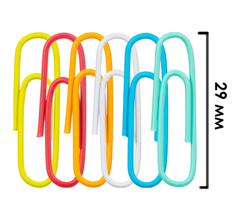 Скрепки Deli 29 мм, цветные, круглые, 100 шт/упак