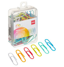 Скрепки Deli 29 мм, цветные, круглые, 100 шт/упак