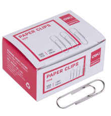 Скрепки DELI 29 мм, никелированные, 100 шт/упак