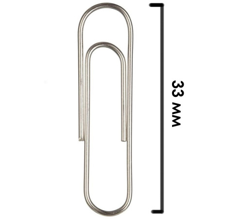 Скрепки DELI 33 мм, никелированные, 100 шт/упак