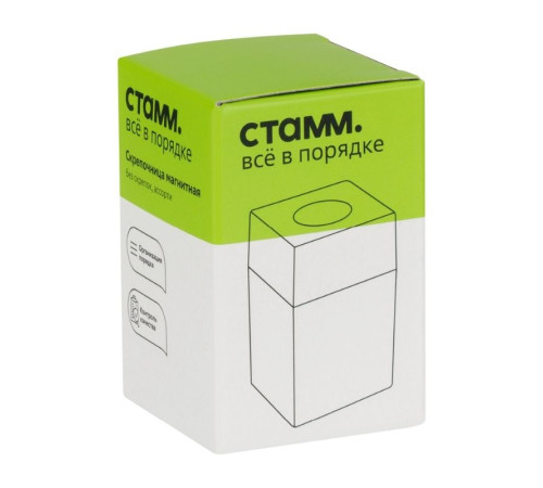 Скрепочница магнитная СТАММ, без скрепок, ассорти