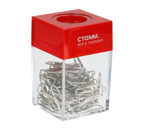 Скрепочница магнитная СТАММ, без скрепок, ассорти