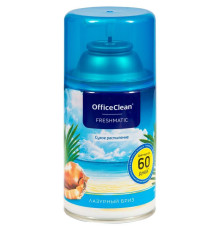 Сменный баллон для освежителя воздуха OfficeClean "Лазурный бриз", сухое распыление, 250 мл