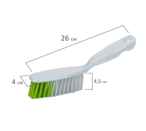 Совок для мусора + щетка ЛЮБАША, пластик, резиновая кромка, зелено-белый