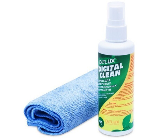 Спрей чистящий для экранов Delux "Digital Clean", 100 мл + салфетка