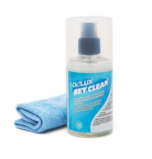 Спрей чистящий для экранов Delux "Set Clean", 200 мл + салфетка из микрофибры 25 х 25см