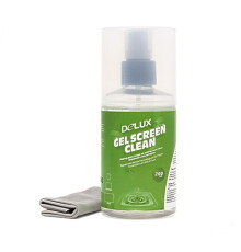 Спрей чистящий для экранов Delux "Set Clean", 200мл + салфетка из микрофибры 18х18см 