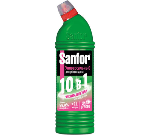 Средство для чистки сантехники Sanfor "Universal Летний дождь гель 10 в 1", 1 л.