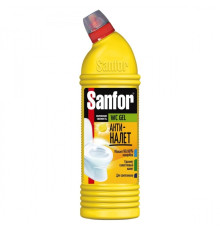 Средство для чистки сантехники Sanfor "WС гель", лимонная свежесть, 750 мл.