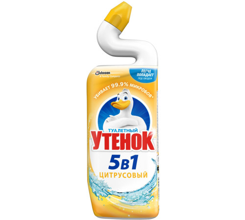 Средство для чистки сантехники Туалетный Утенок "Цитрусовый", 500 мл