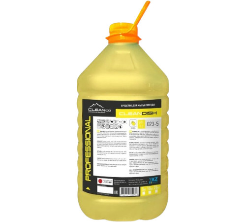Средство для мытья посуды CleanDish "Лимон", 5 л, ПЭТ