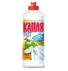 Средство для мытья посуды Капля VOX активный кислород "Яблоко", 500 мл.