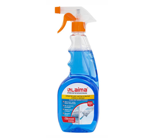 Средство для мытья стекол и зеркал Laima Proffesional, распылитель, 500мл.