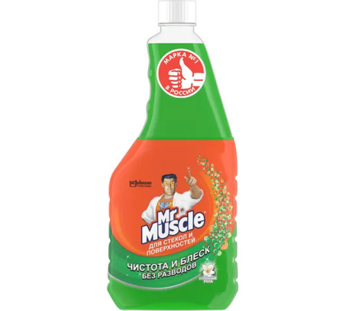 Средство для мытья стекол Мистер Мускул, с нашат.спиртом,  сменный флакон, 530 мл