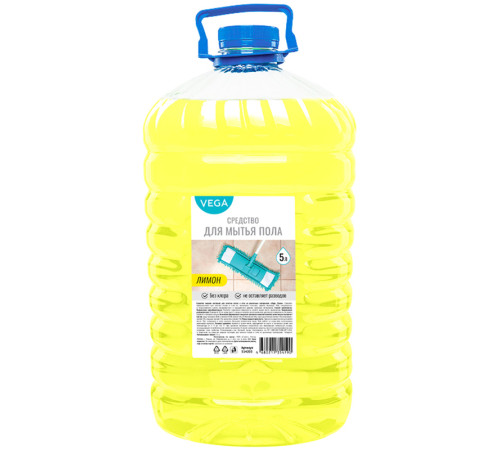 Средство для ухода за полами,универсальное Vega "Лимон", ПЭТ, 5 л