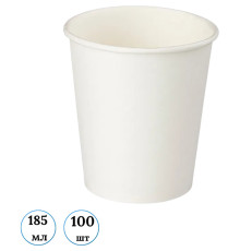 Стакан бумажный, одноразовый, 185 мл, 100 шт в упаковке 