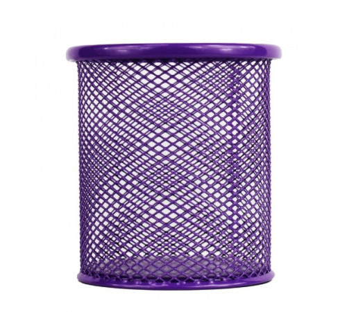 Стакан металлический BASY для пишущих принадлежностей, 9х9х8 см, круглый, ассорти