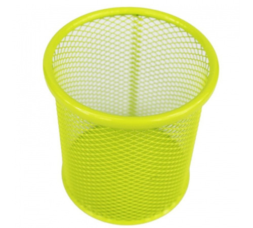 Стакан металлический BASY для пишущих принадлежностей, 9х9х8 см, круглый, ассорти