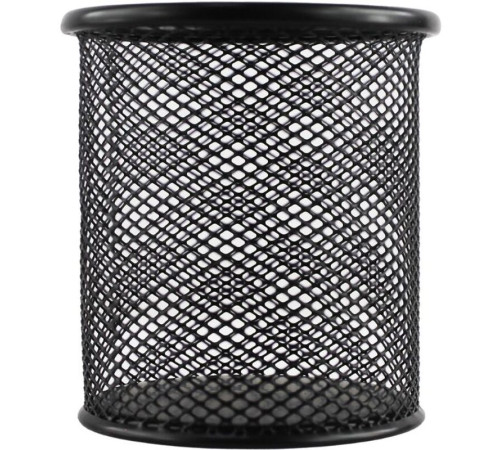 Стакан металлический BASY для пишущих принадлежностей, 9х9х8 см, круглый, черный