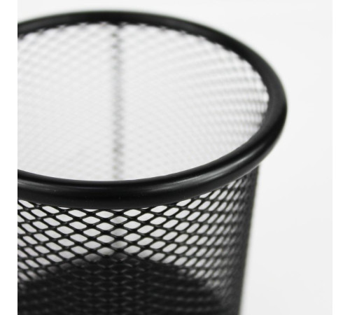 Стакан металлический BASY для пишущих принадлежностей, 9х9х8 см, круглый, черный