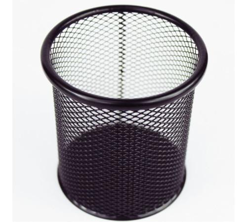 Стакан металлический BASY для пишущих принадлежностей, 9х9х8 см, круглый, черный