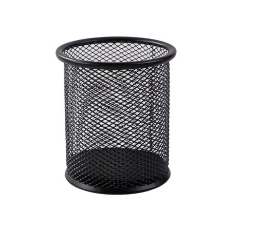 Стакан металлический DELI для пишущих принадлежностей, круглый, черный