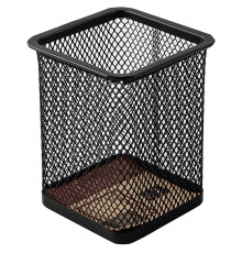 Стакан металлический DELI для пишущих принадлежностей, квадратный, черный